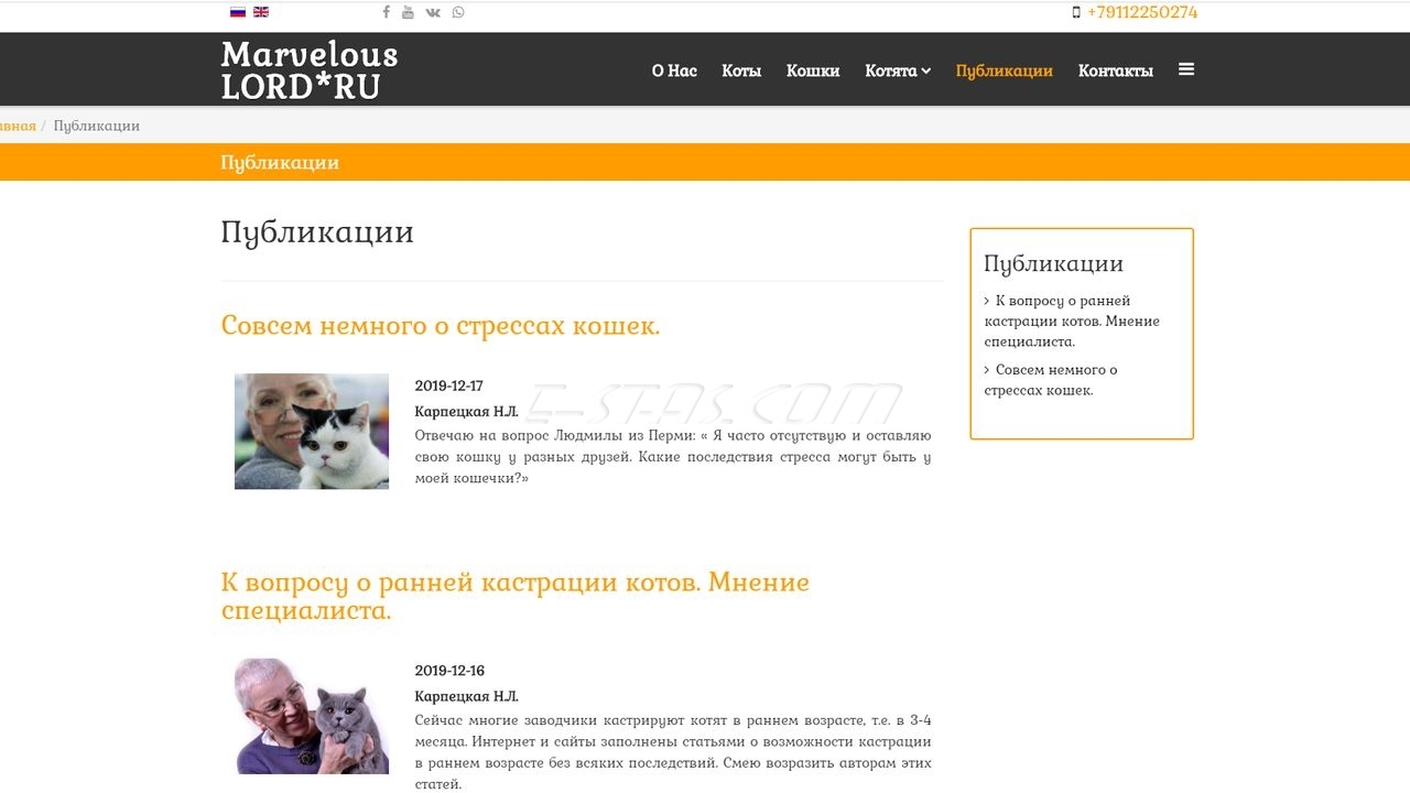 Питомник кошек «Британская короткошерстная» - страница Публикации Питомник кошек «Британская короткошерстная» - страница Публикации
